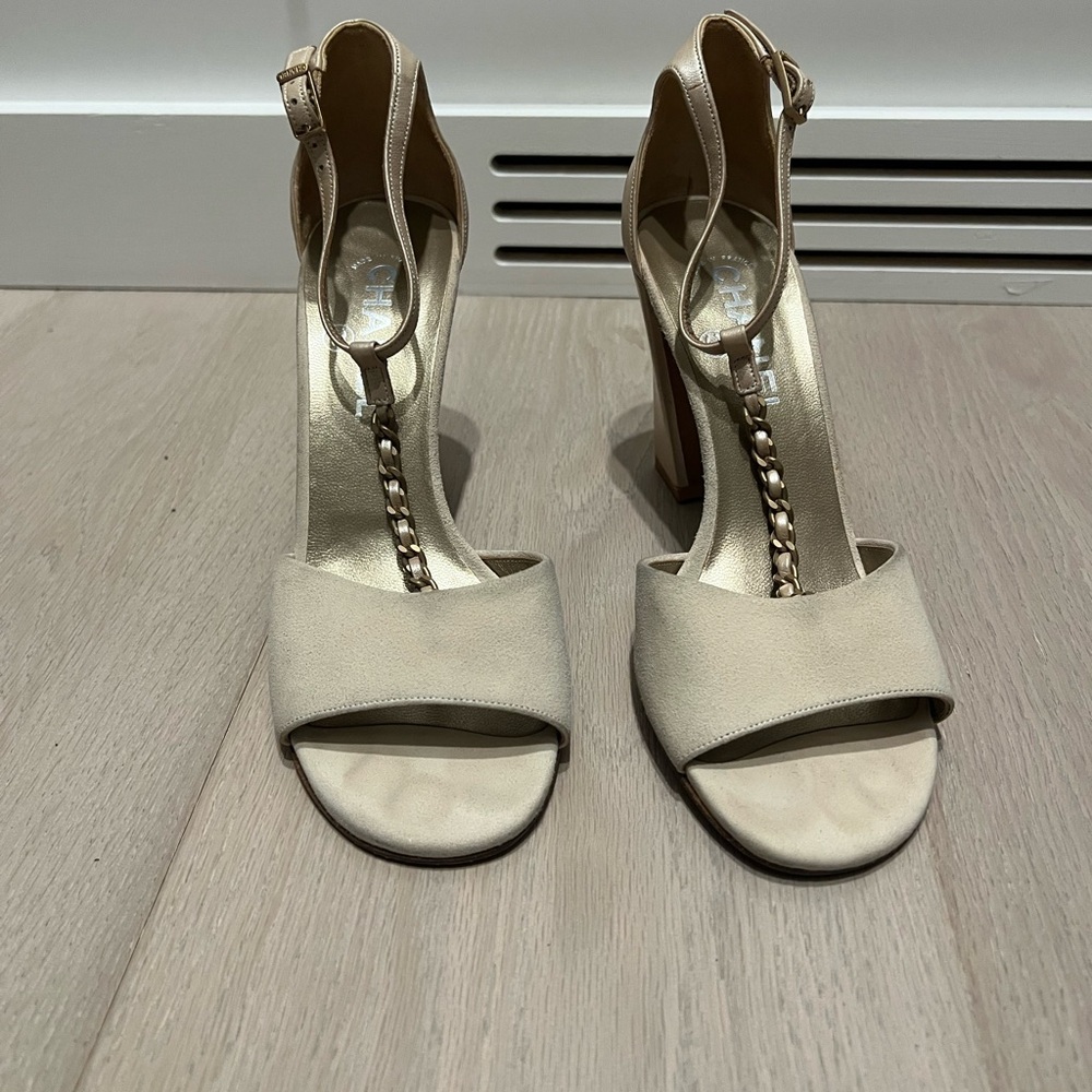 CHANEL Cream Women's High Heels